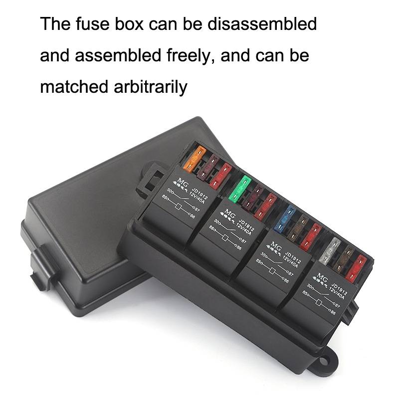 TF008-10 12V 5Pin Relay Car RV Radiography Sound Modified Electromagnetic Insurance Box