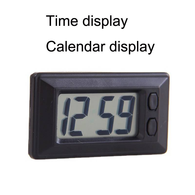 C33 Mini Home Car Electronic Clock With Hook And Loop Fastener(Black)