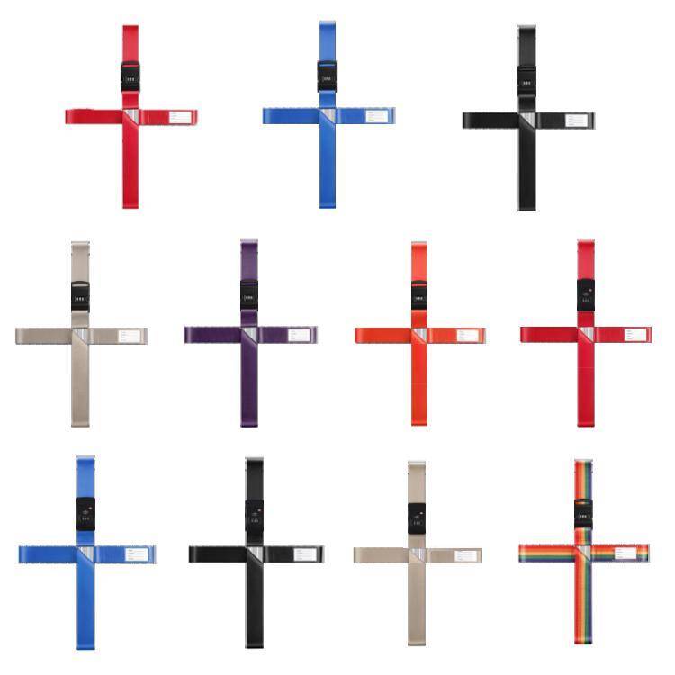 Luggage Reinforcement Straps Fixed Protective Rope With Combination Lock, Color: Customs Lock Red