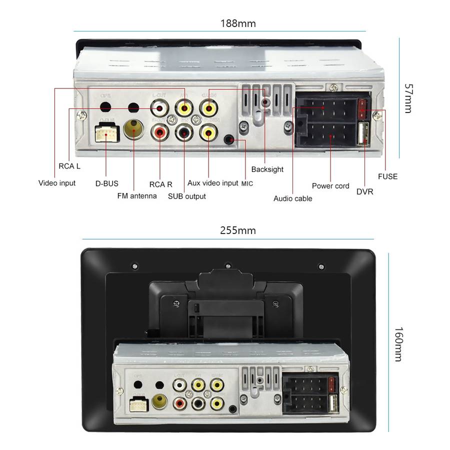 1310C 10.1 inch Car Full Screen Touch HD MP5 Wired Carplay Player, Style: Standard+AHD Camera