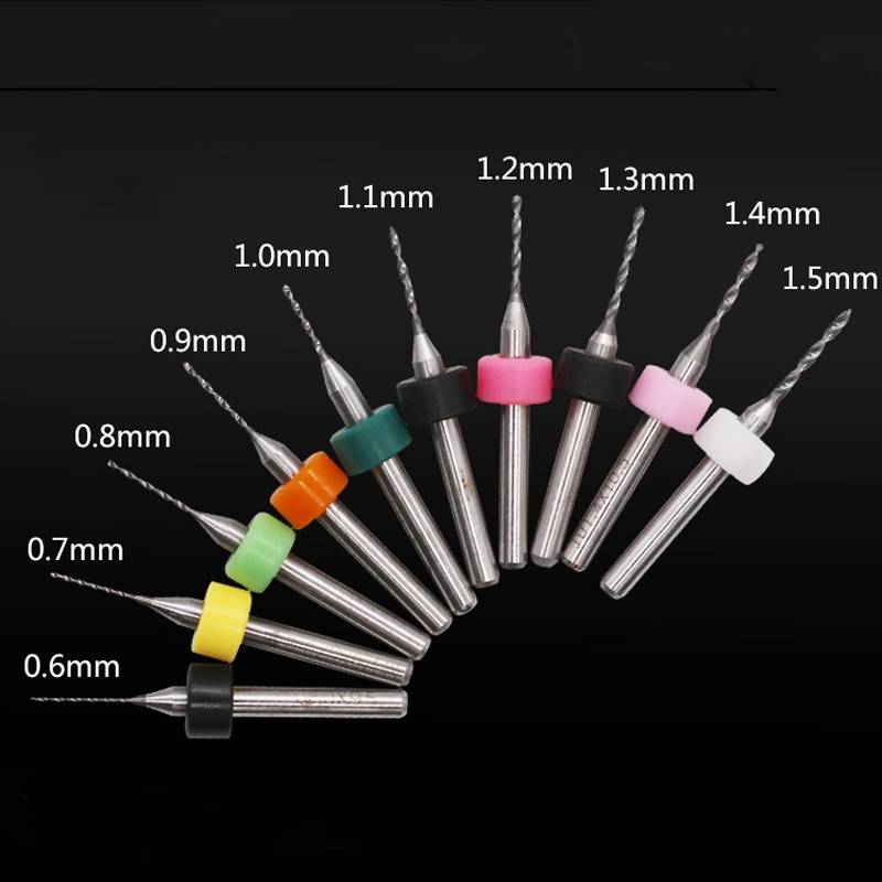 10 In 1 PCB Tungsten Steel Drill Bits Carving Miniature Drill Bits, Size: 0.6-1.5mm