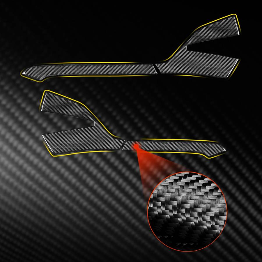 For Chevrolet Corvette C8 4pcs /Set Right-Hand Drive Rearview Mirror Anti-Scratch Sticker(Black)