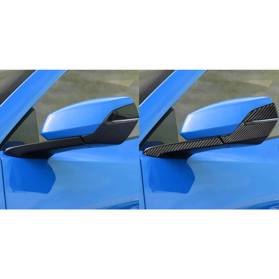 For Chevrolet Corvette C8 4pcs /Set Left-Hand Drive Rearview Mirror Anti-Scratch Stickers(Black)