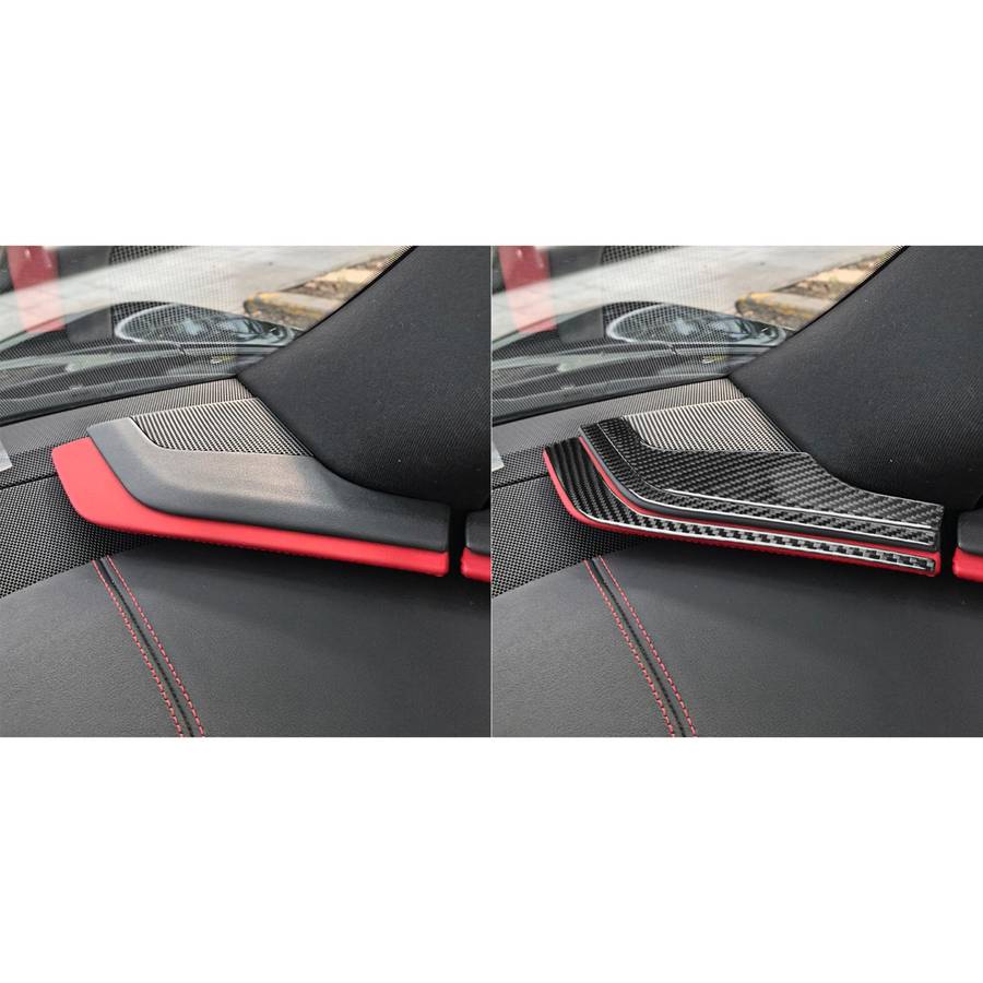For Chevrolet Corvette C8 6pcs /Set Inner A-Pillar Speaker Sticker(Black)