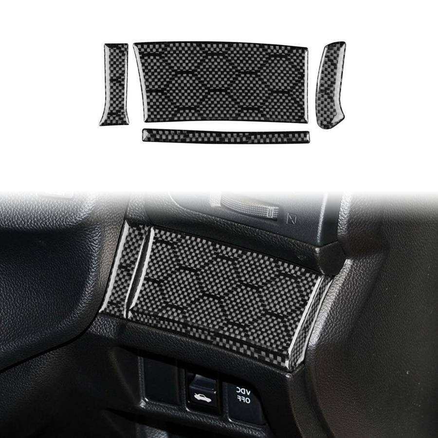 For Infiniti G37/G25/Q60 4pcs /Set Right-Hand Drive Steering Wheel Button Left Cover Sticker(Black)