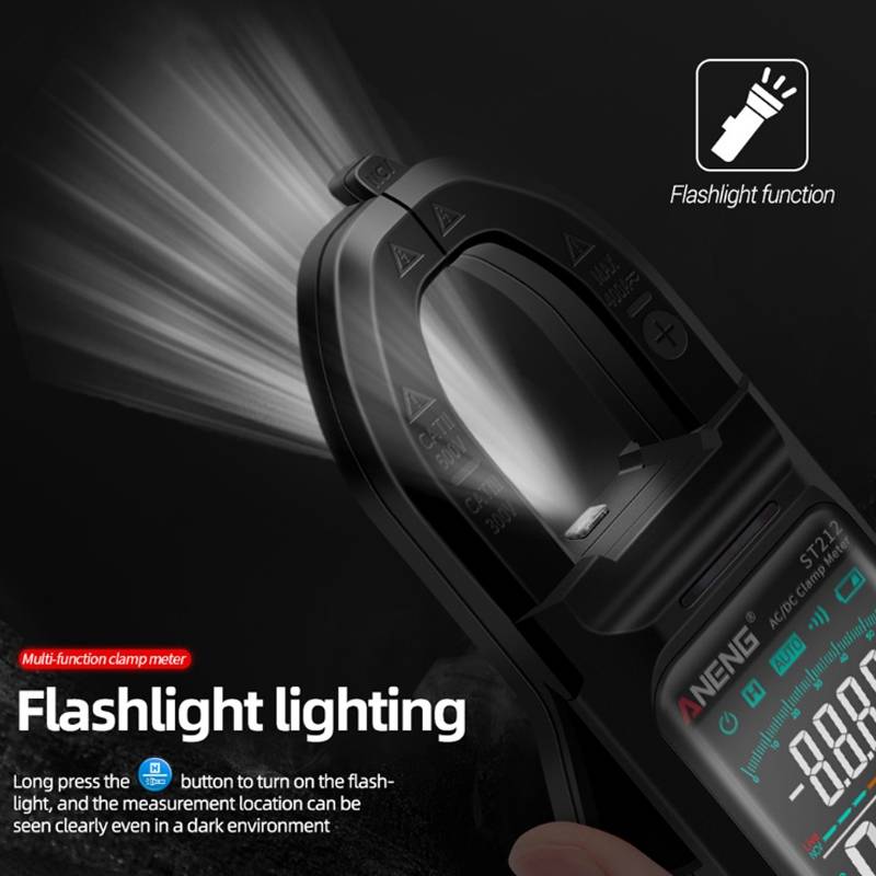 ANENG Large Screen Multi-Function Clamp Fully Automatic Smart Multimeter, Specification: ST212 Red D