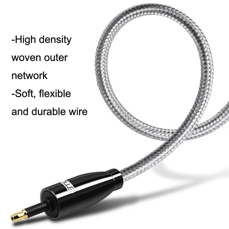 EMK QH4.0 Mini Toslink 3.5mm Interface SPDIF Audio Fiber Optical, Length: 5m(Black)