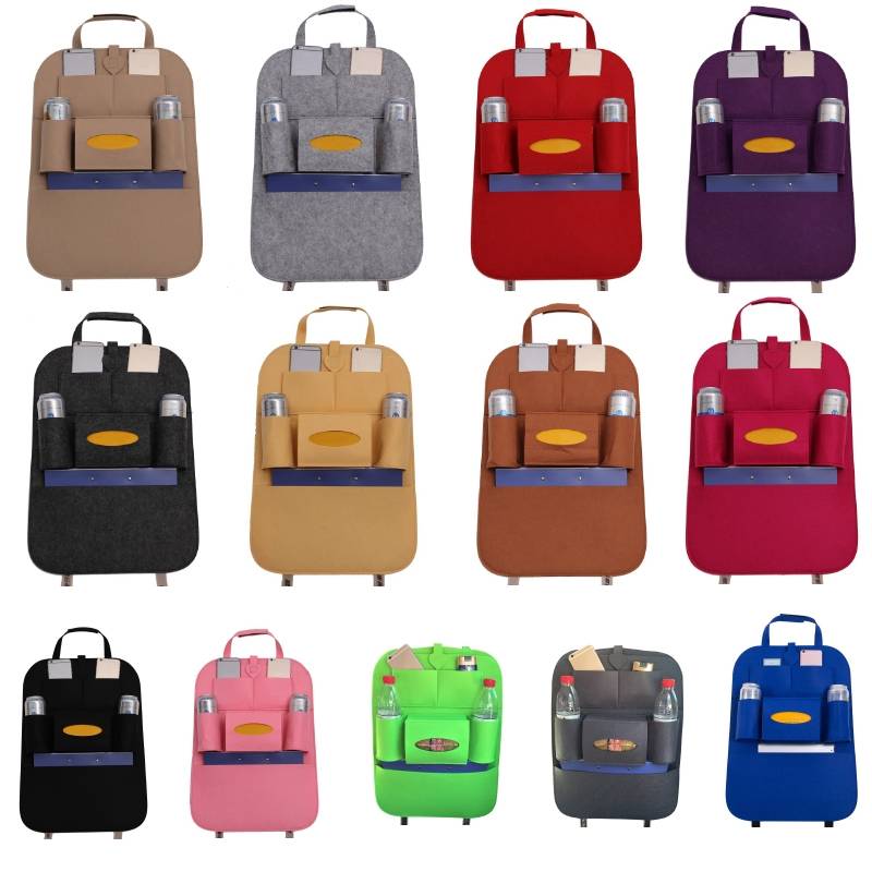 Car Multifunctional Seat Back Storage Hanging Bag, Size: 40x56cm(Beige)