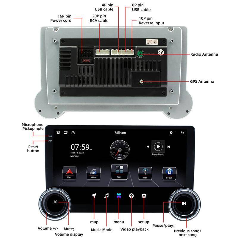10.1 inch IPS Display + 2.5D Touch Screen Bluetooth FM Radio Car Navigation Machine, Memory: 1+32G