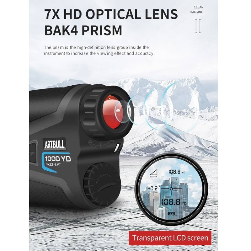 ARTBULL 1000m Golf Laser Rangefinder Telescope Altimeter Speedometer