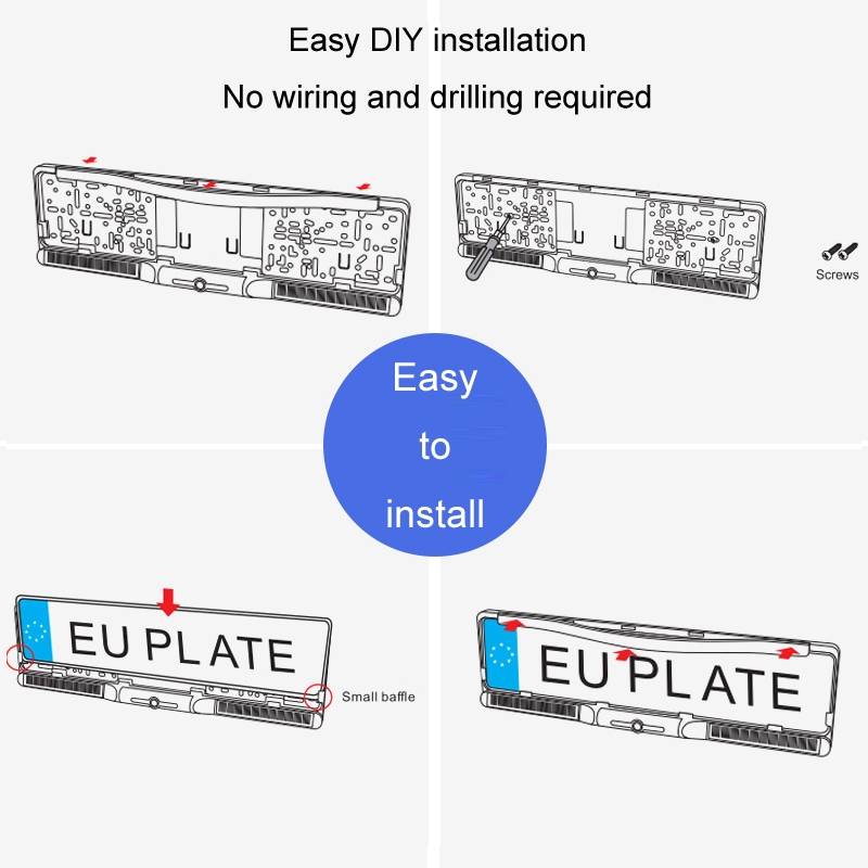 Solar Integrated License Plate Frame Vehicle Camera Wireless Reversing Display(RC03)