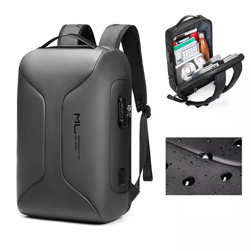 Business Large Capacity Travel Bag Multifunctional Waterproof Laptop Backpack With USB Port(Light G