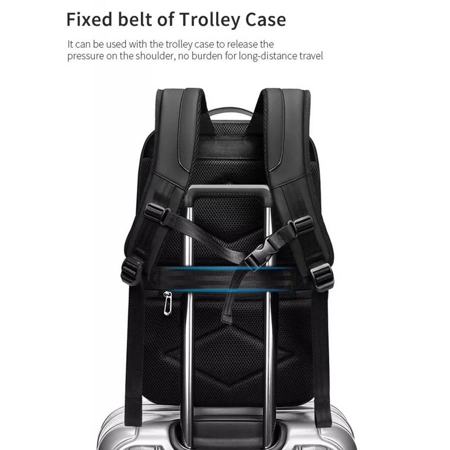 Business Large Capacity Travel Bag Multifunctional Waterproof Laptop Backpack With USB Port(Light G