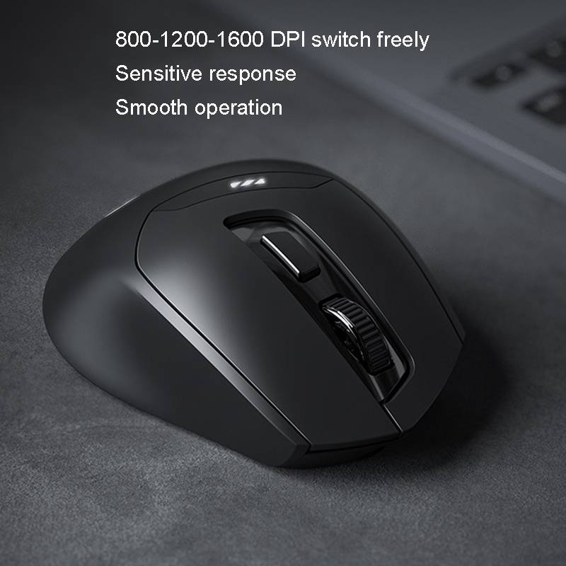Inphic DR01 Bluetooth 3 Mode Wireless Mouse Charging Quiet Office Game Laptop Computer Home Use(Blac