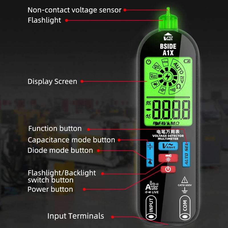 BSIDE A1X Charging Model Mini Digital Electric Pen Intelligent Automatic Merit Multimeter, Specifica