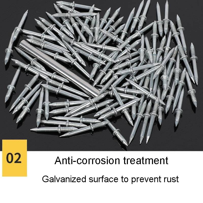 500pcs+5 Tools Skirting Non-Punch Markless Nails Single Headed Bi-Directional Crook Nails Bagged