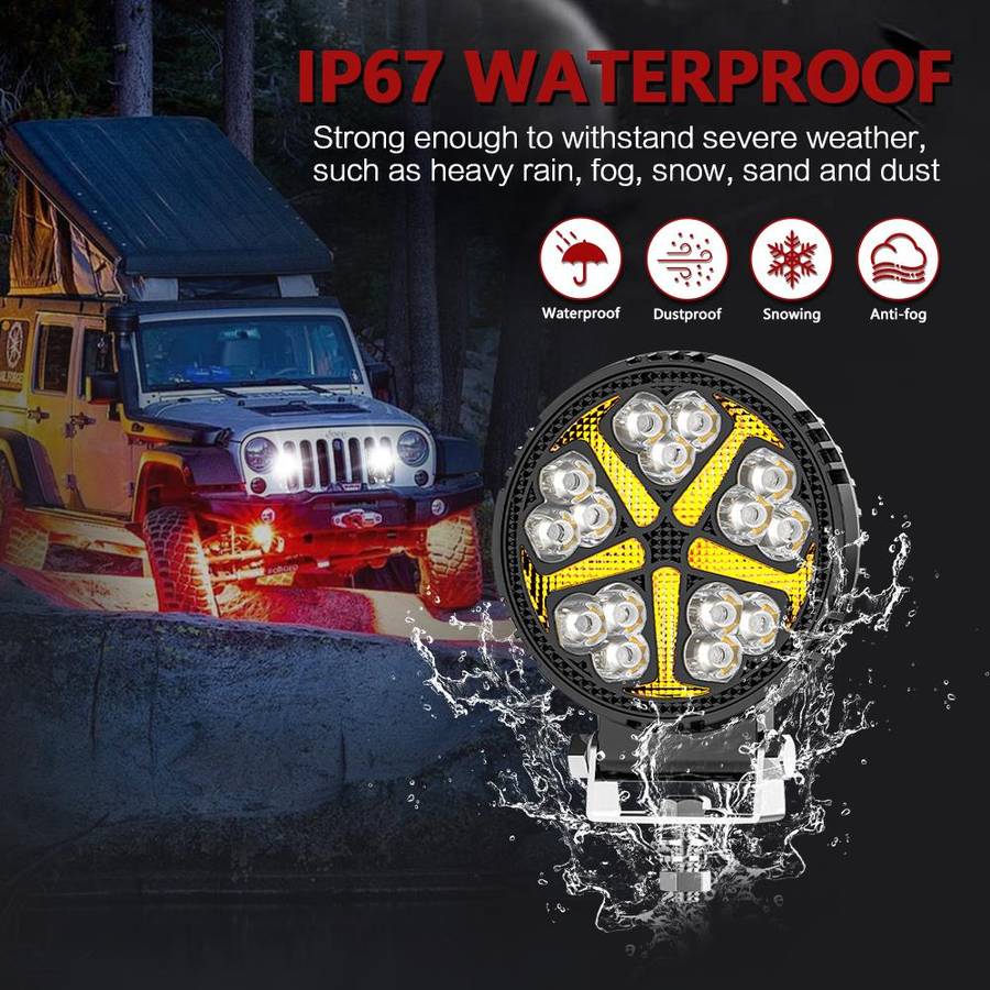4 Inch Round Mixed Luminous Windmill Angel Eye Car Work Light(X7)