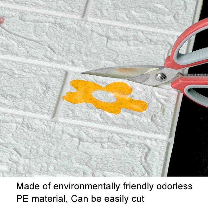 5mm Thickness 35x38.5cm 3D Self-Stick Wallpaper Soft Wrapping Waterproof Wall Sticker(Black)