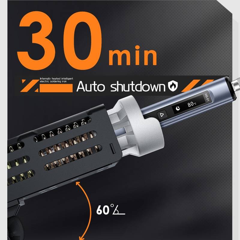 FNIRSI 4pcs/ Set Mini Soldering Station Digital Display Constant Temperature Smart Soldering Iron,