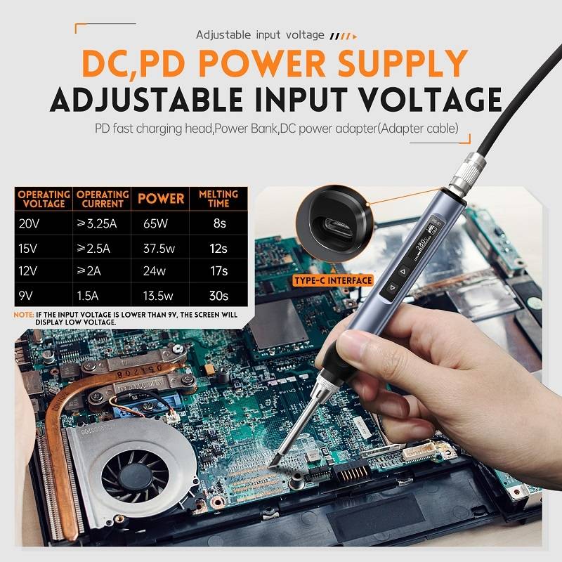 FNIRSI 4pcs/ Set Mini Soldering Station Digital Display Constant Temperature Smart Soldering Iron,