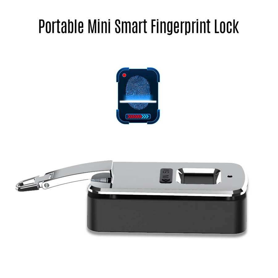 Embedded Luggage Fingerprint Lock USB Charging Super Long Standby Smart Lock(Silver Black)