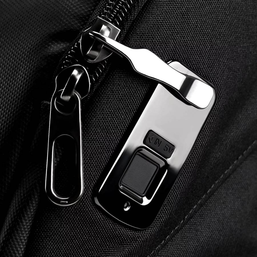 Embedded Luggage Fingerprint Lock USB Charging Super Long Standby Smart Lock(Silver Black)