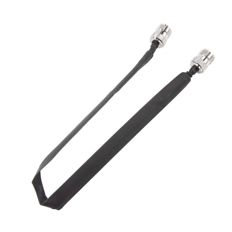 Window/Door Pass Through Flat RF Coaxial Cable UHF 50 Ohm RF Coax Pigtail Extension Cord, Length: 2