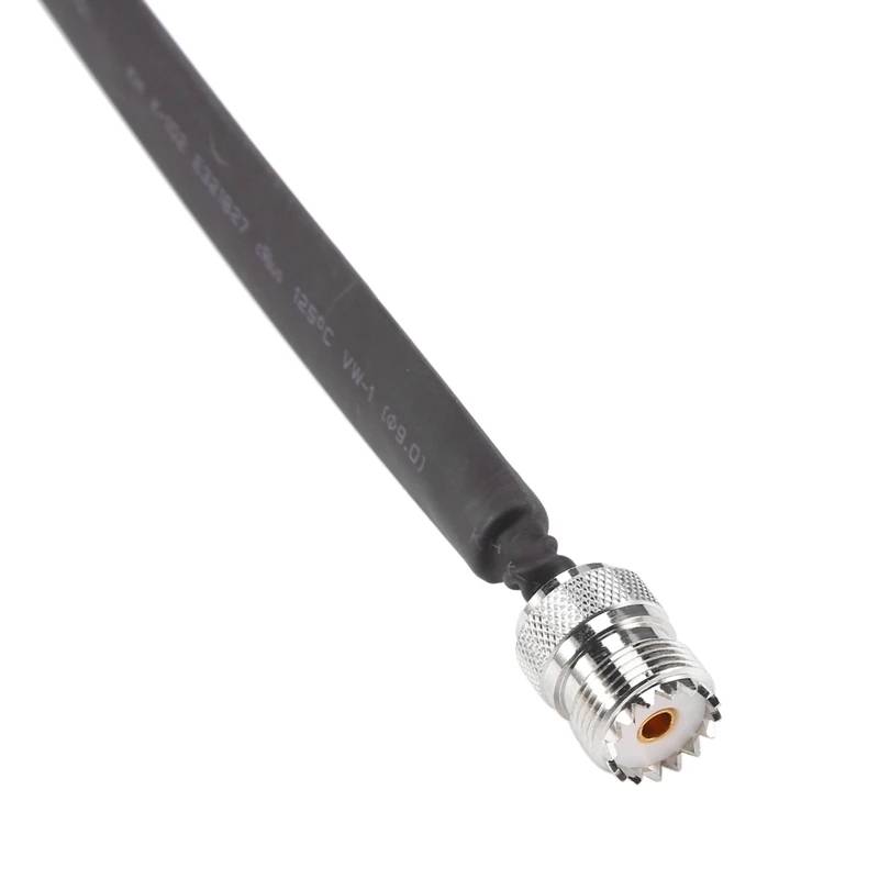 Window/Door Pass Through Flat RF Coaxial Cable UHF 50 Ohm RF Coax Pigtail Extension Cord, Length: 2