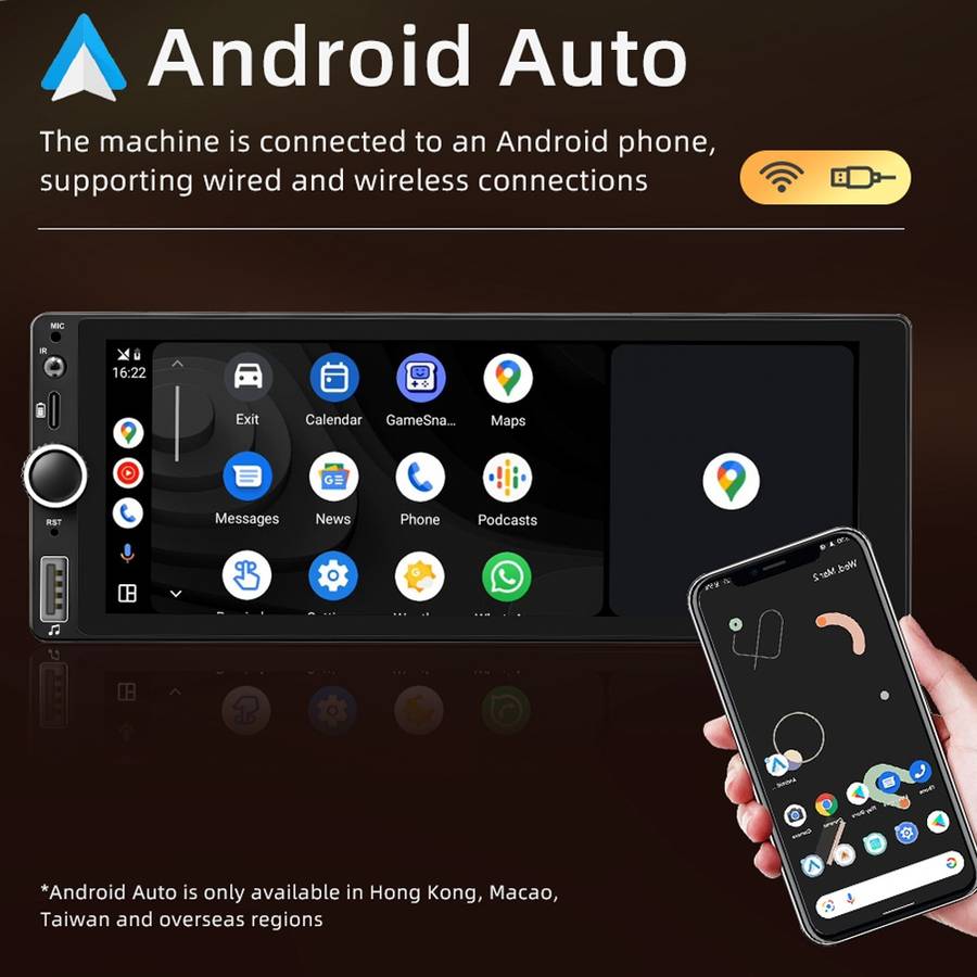 Car Universal Radio Wireless Bluetooth Hands-Free Android Navigation, Memory: 1+32G
