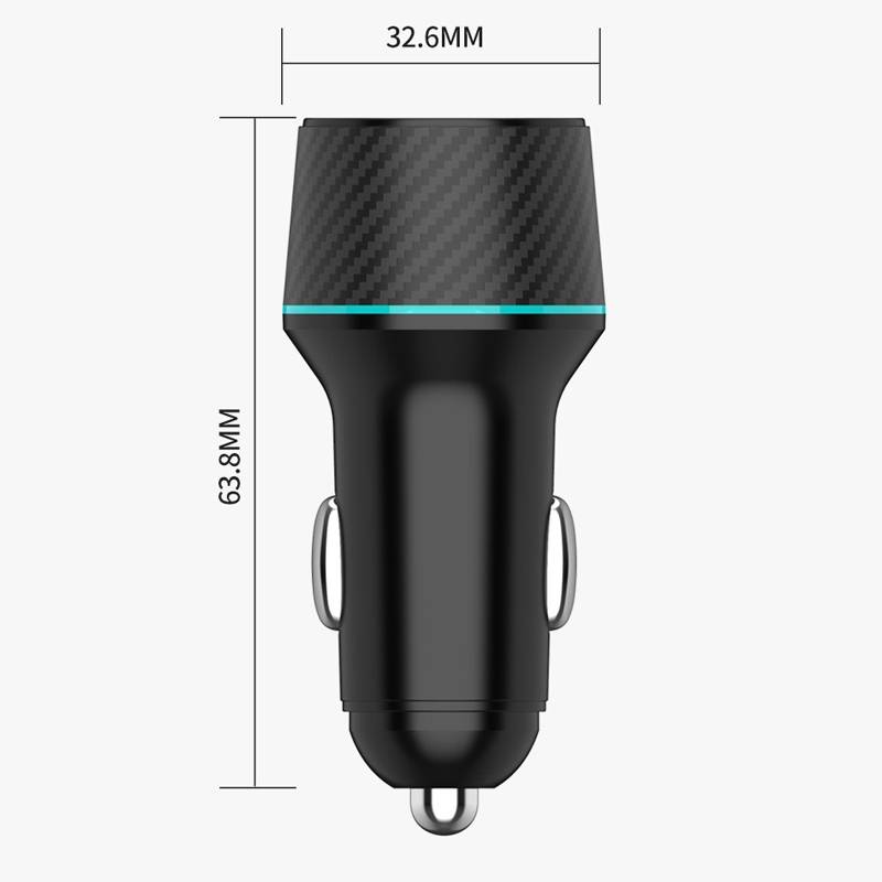 QIAKEY Dual Fast Charging Charger One To Two Cigarette Lighter, Size: TH219 48W(Black)