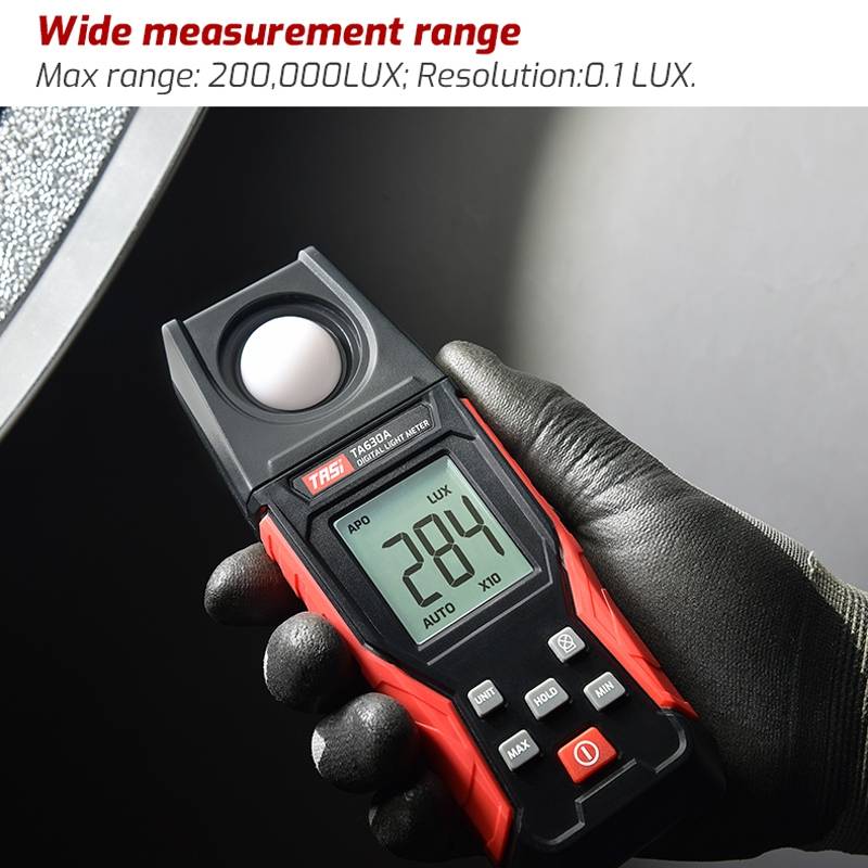 TASI TA630A Integrated Digital Light Meter Illuminance Lux Meter Backlight LCD Display 0.1-200000LUX