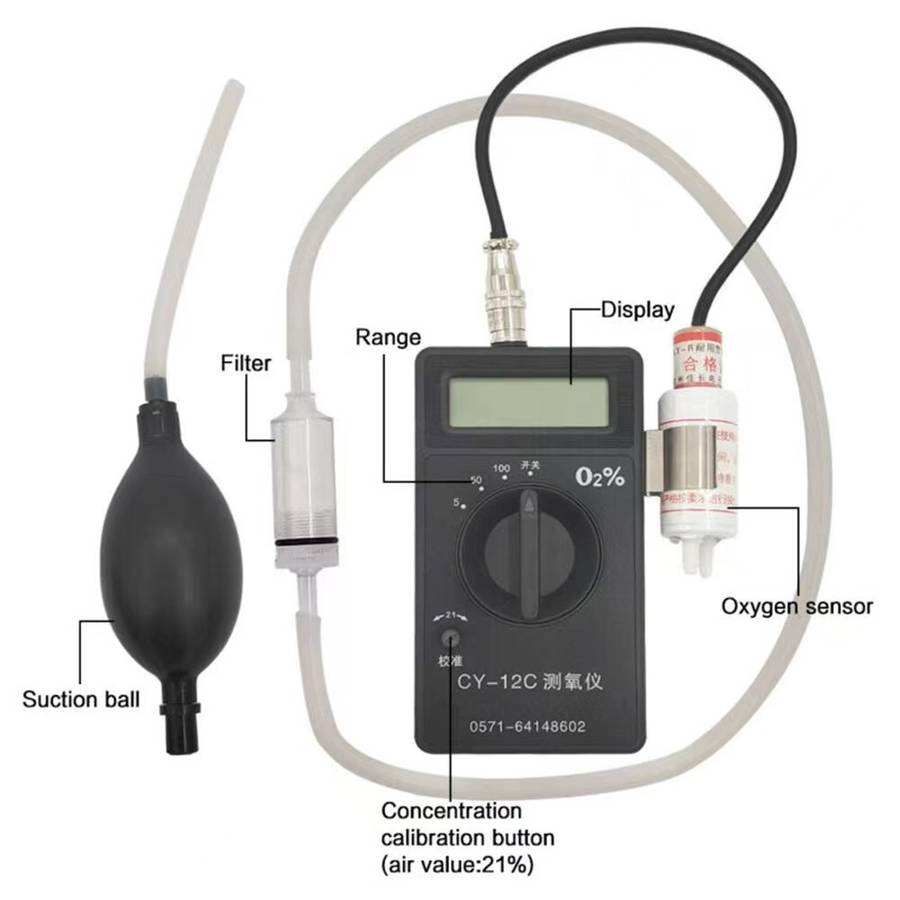 CY-12C Portable Oxygen Analyzer Full Range Oxygen Measurement Device