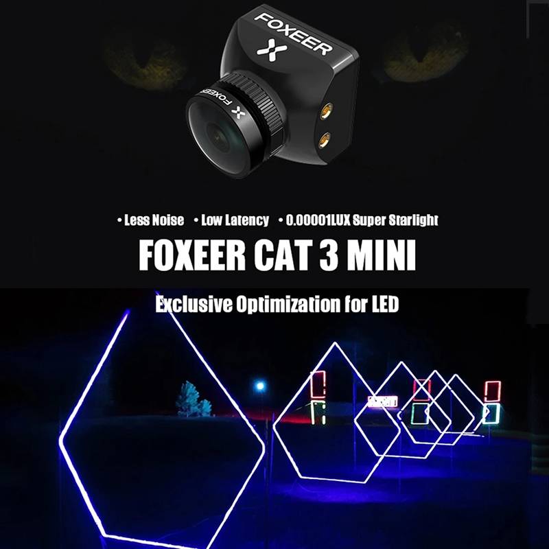 Foxeer Cat 3 Mini Red FPV Night Camera 1200TVL Starlight 0.00001Lux Camera For RC FPV Racing Drone