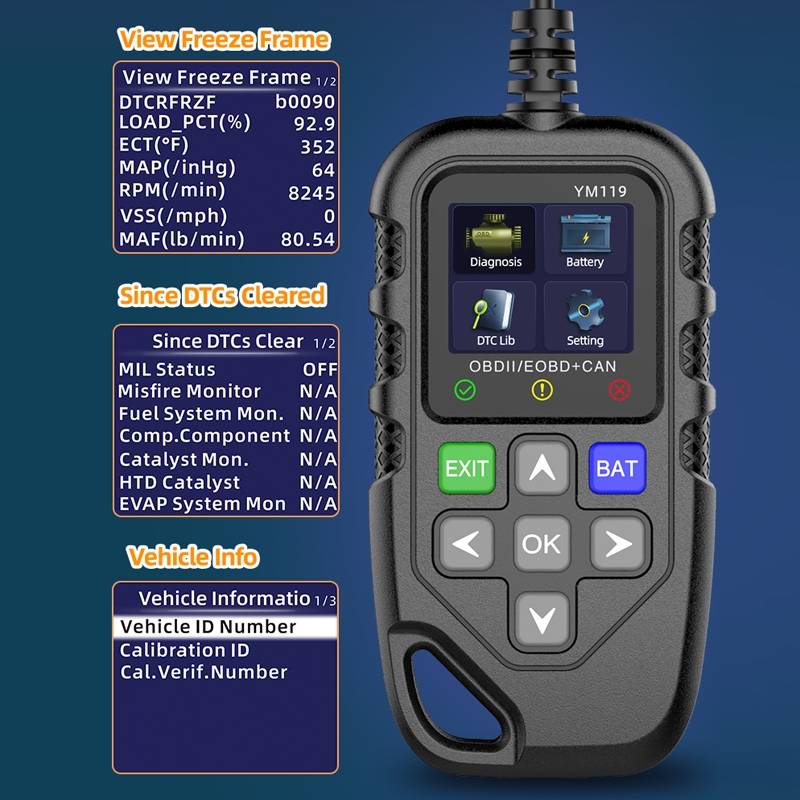Car Engine Fault Error Code Detection Battery Detector