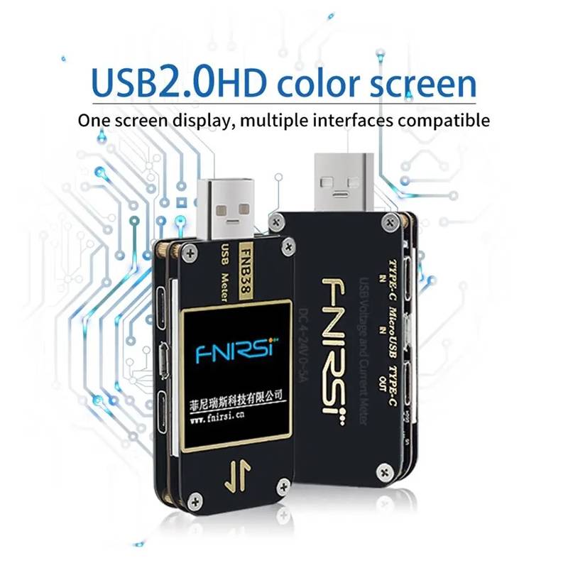 FNIRSI FNB38 USB Voltage And Current Meter Capacity Fast Charging Protocol Tester(Black)
