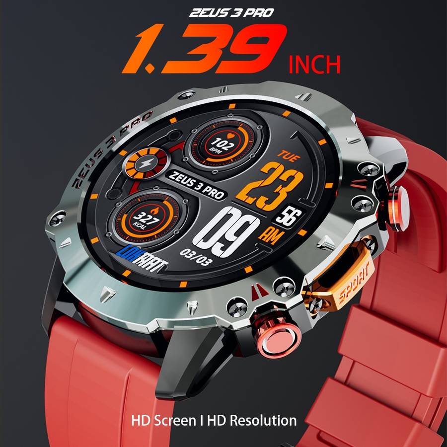 LOKMAT ZEUS3 Pro 1.39-Inch 5ATM Waterproof Outdoor Sports Bluetooth Call Smart Watch(Black)