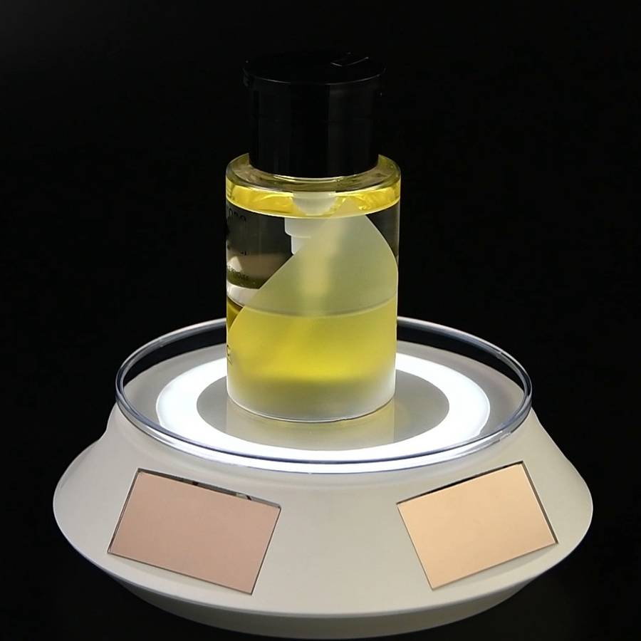 14cm  Solar Energy Spinning Display Stand with LED Light for Jewelry Crystal Product Display, S