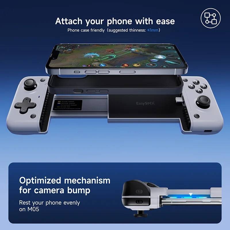 EasySMX M05 Mobile Gaming Controller For Type-C Mobile Phones And IPhone 15 Series With Hall Tr