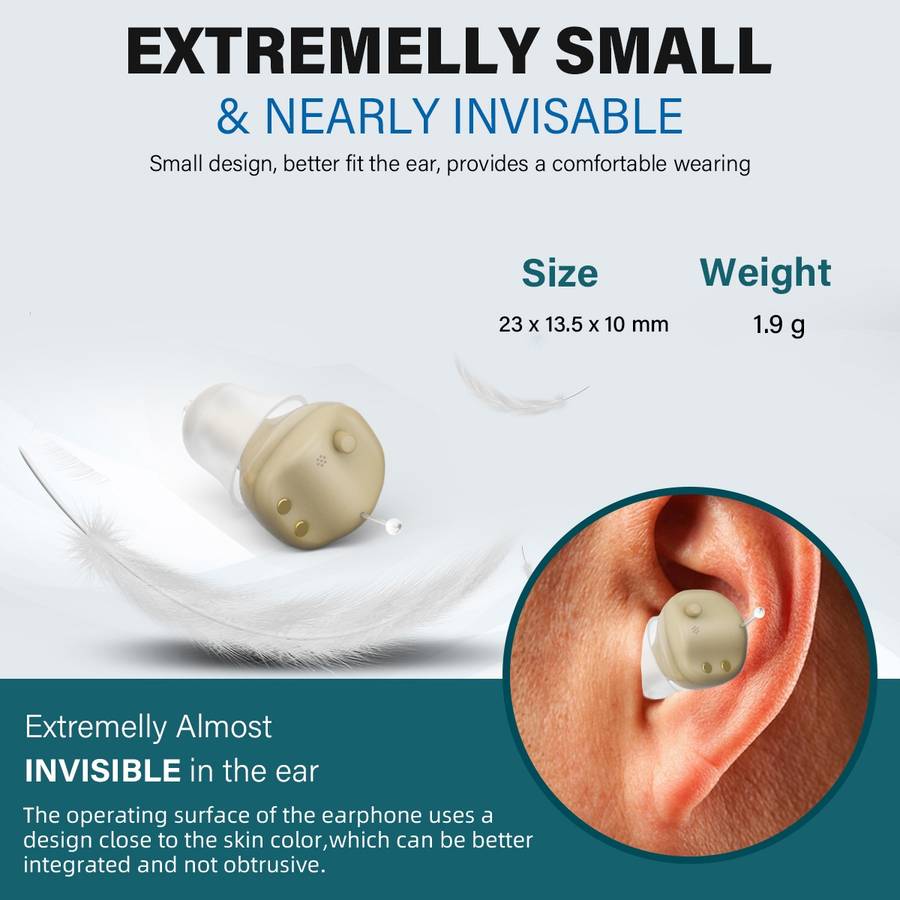 Z-68 In-ear TWS Invisible Hearing Aid Digital Sound Amplifier with Charging Box(Skin Color)