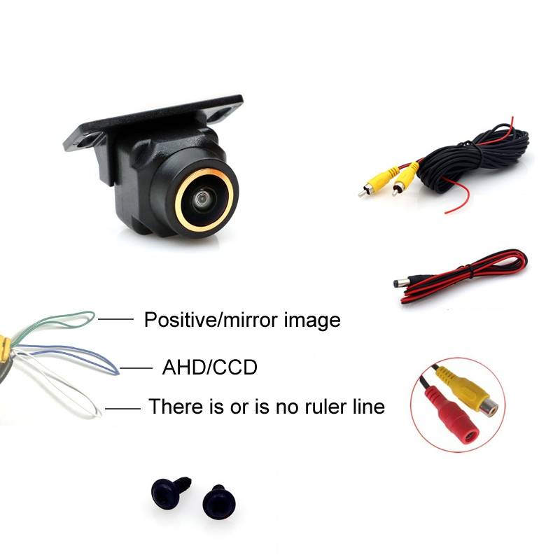 Car Universal HD Night Vision Rear View Reversing Three-Control Fisheye Camera, Style: AHD1080P Pano