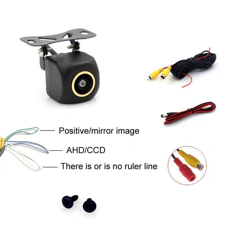 Car Universal HD Night Vision Rear View Reversing Three-Control Fisheye Camera, Style: AHD1080P Plug