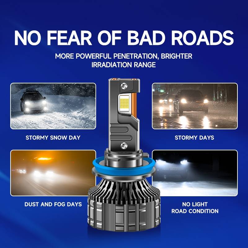 95W LED Three Copper Tube Aluminum Alloy Thick Headlight, Bulb: H11