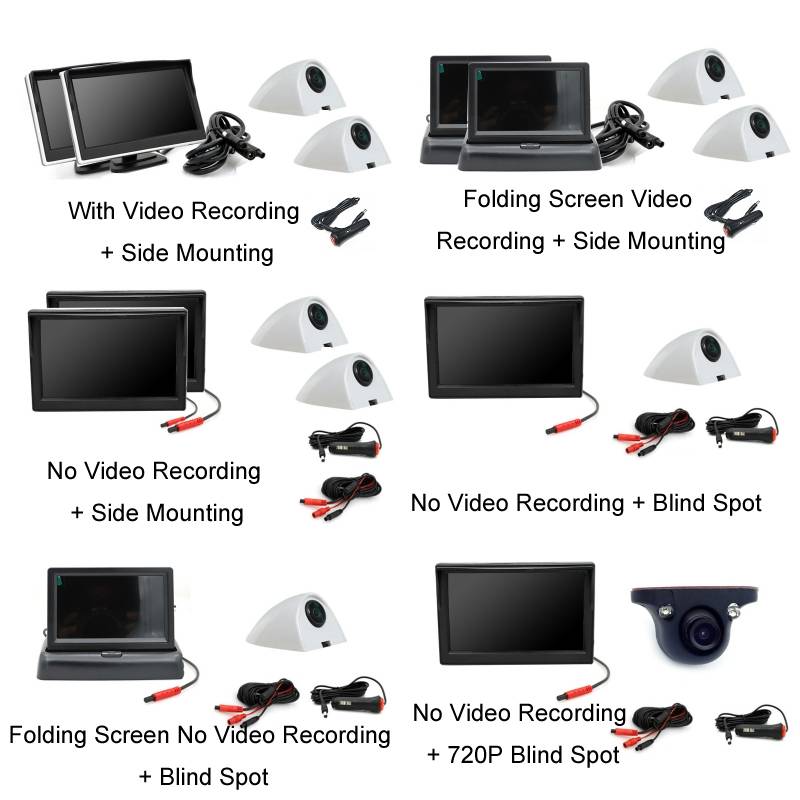 5 Inch AHD Video Monitor Car Reversing High-Definition Camera, Specification: Folding Screen Video R