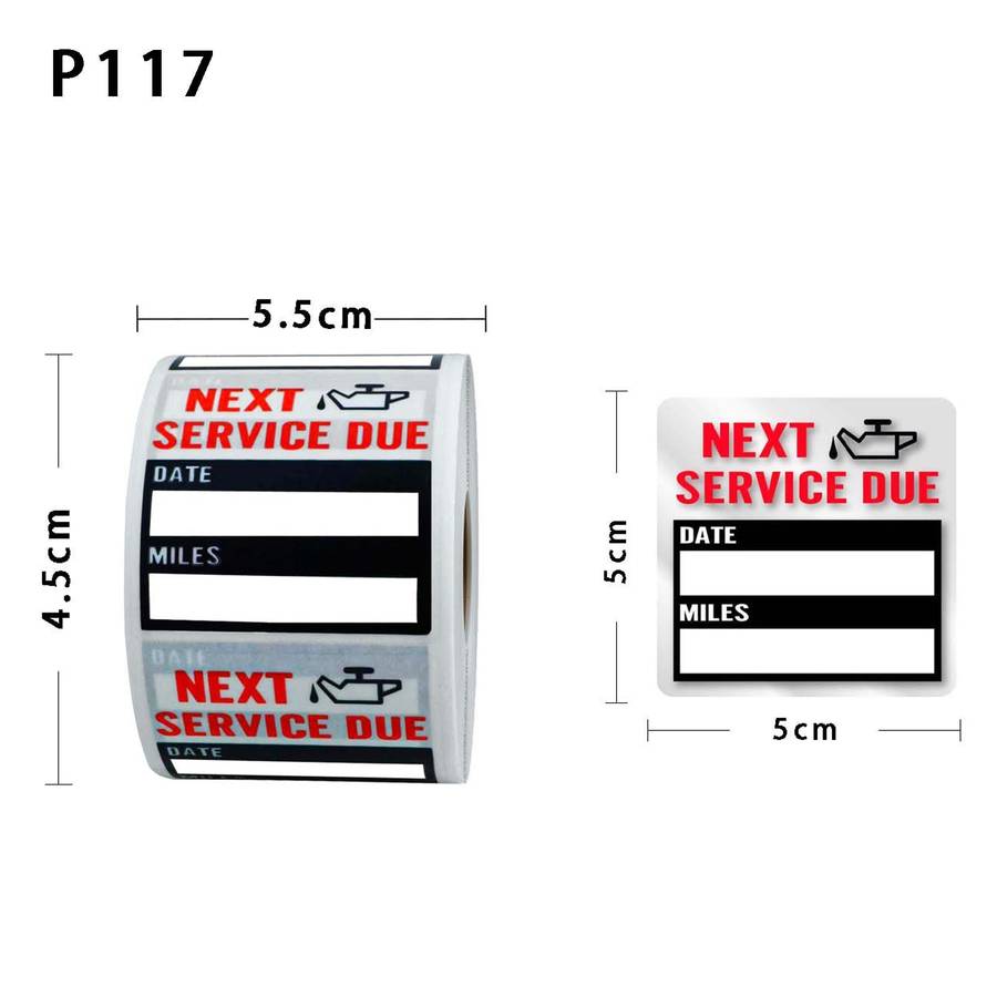 LOCAL STOCK - Car Oil Change/Maintenance Reminder Window Sticker(100pcs /Roll)