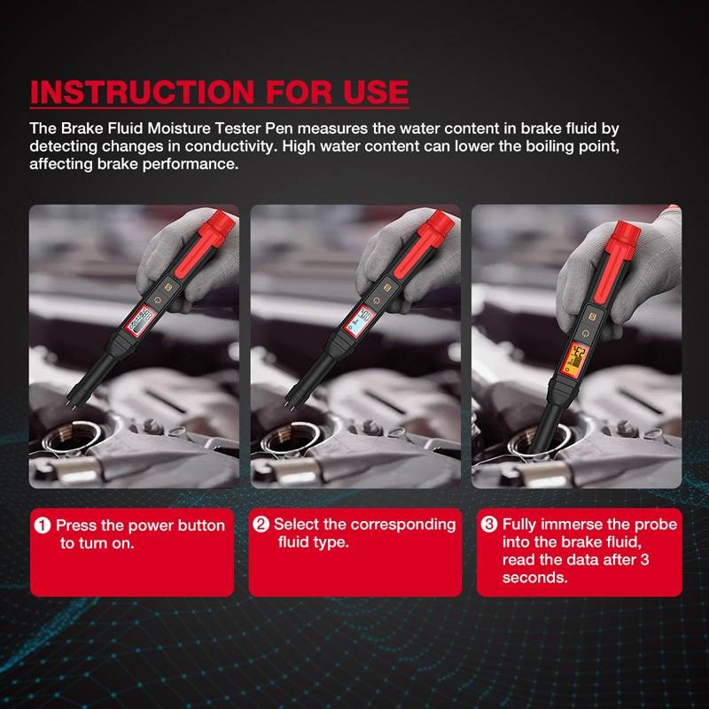HABOTEST HT663 Motorcycle Vehicle Brake Fluid Moisture Detection Pen