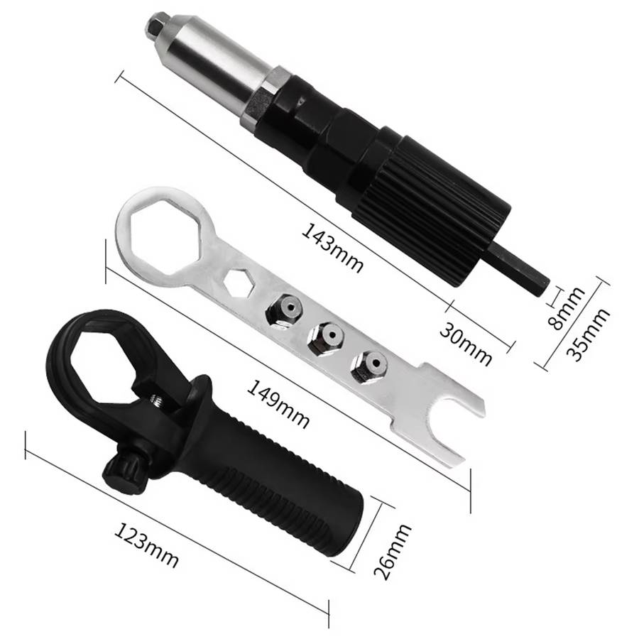 Electric Rivet Nut Machine Core Pulling Accessories Riveting Tools Cordless Rivet Drill Adapter(Boxe