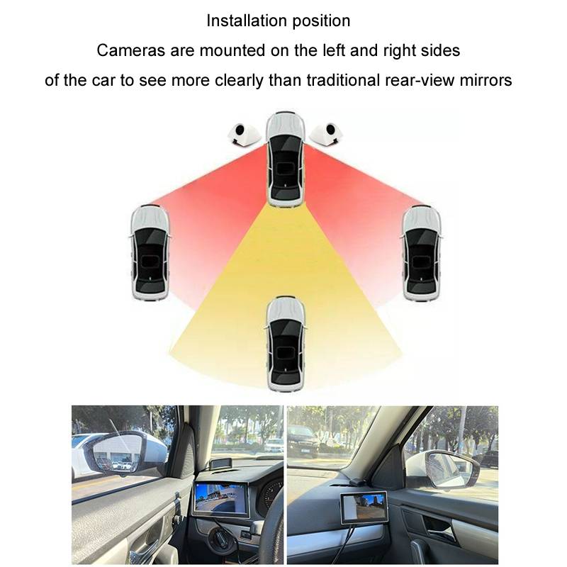 Punch-Free Car Imaging Side View Blind Spot Car Universal Night Vision Camera, Specifications: AHD10