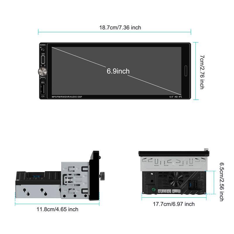 6.9 Inch Horizontal Screen Android 13.0 Car Player Car Center Control Integrated Machine, Style: 2+3
