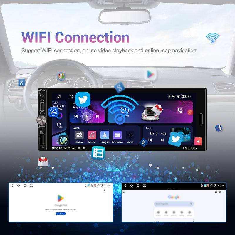 6.9 Inch Horizontal Screen Android 13.0 Car Player Car Center Control Integrated Machine, Style: 2+3