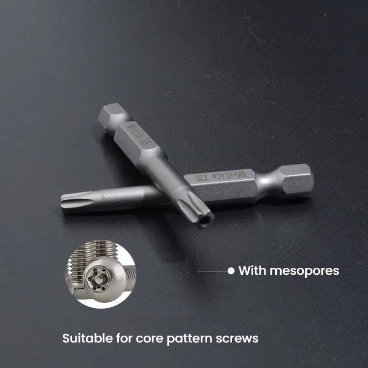 WEILIGU 5pcs 50mm T25 Magnetic S2 Pneumatic Air Bit Electric Drill Plum Blossom Head With Center Hol